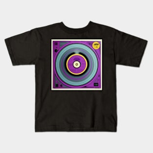 Pop Art Vinyl Record Album Cover Purple Kids T-Shirt